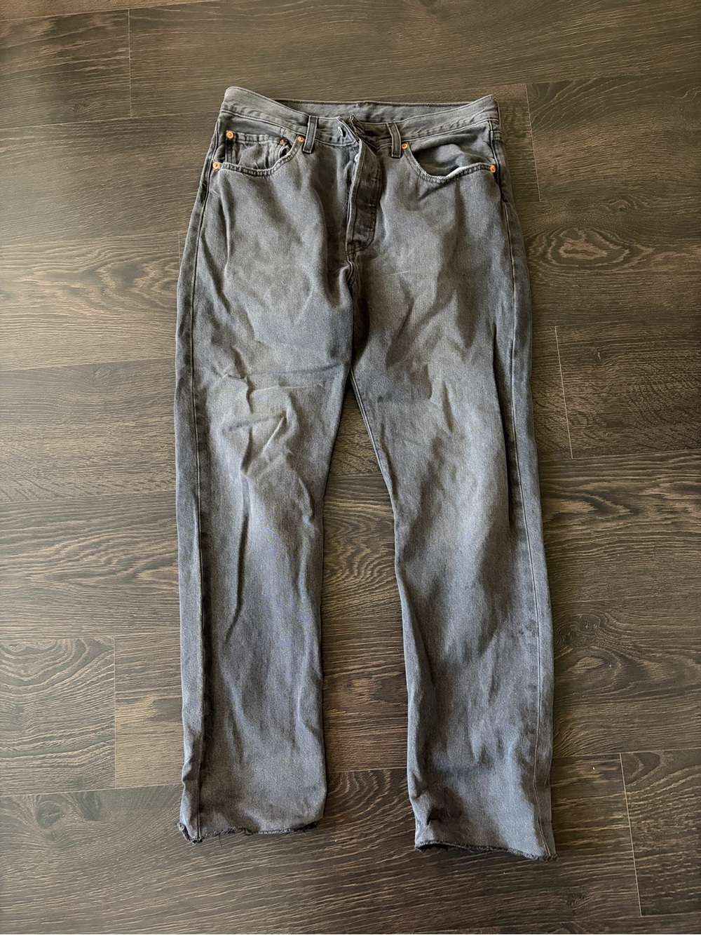 NWOT- Levi's Black/Gray 501 Straight-Leg Jeans